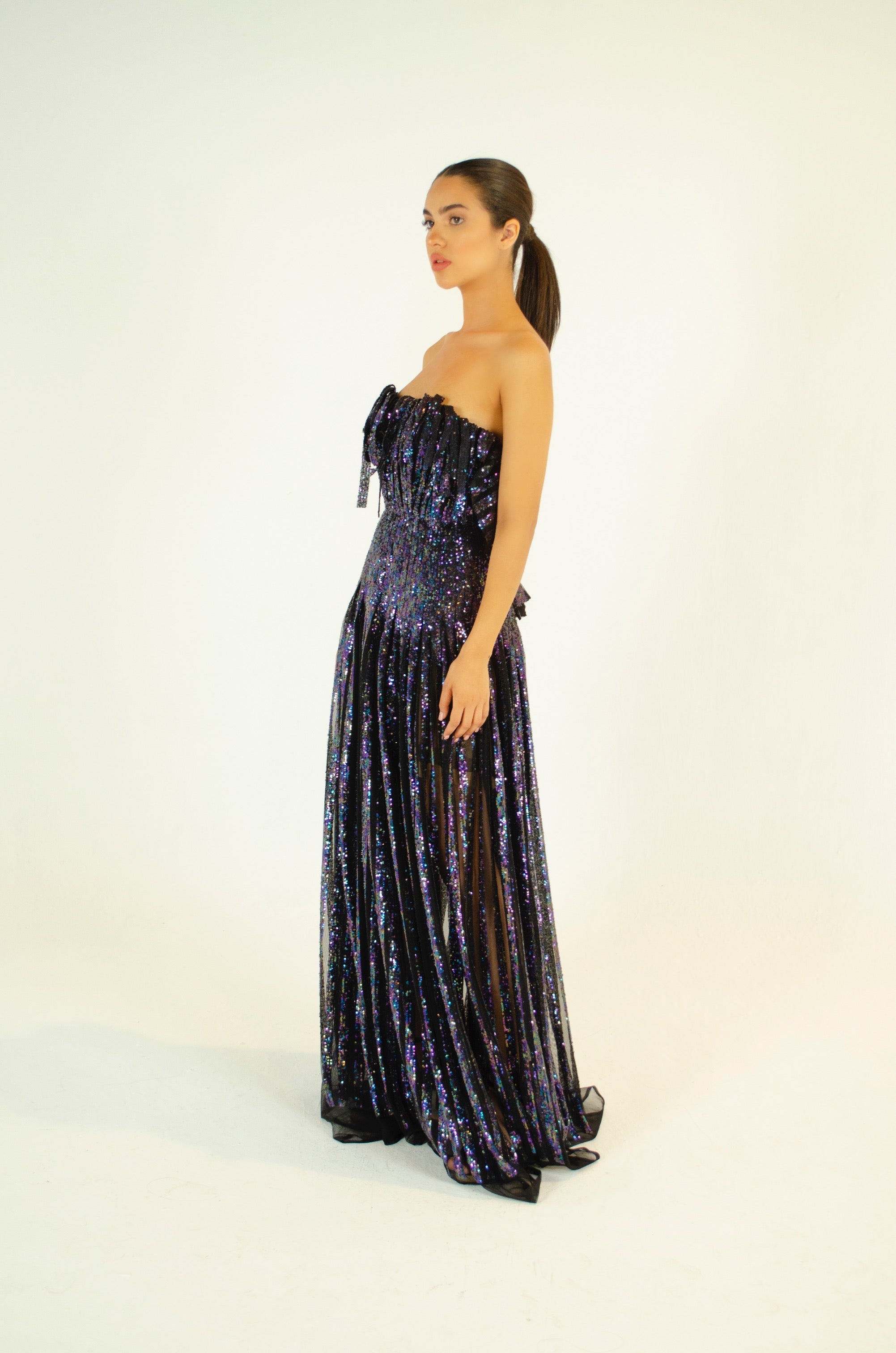 Opulent Asymmetrical Sequin Dress
