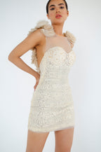 Luxurious Off-white Tulle Dress