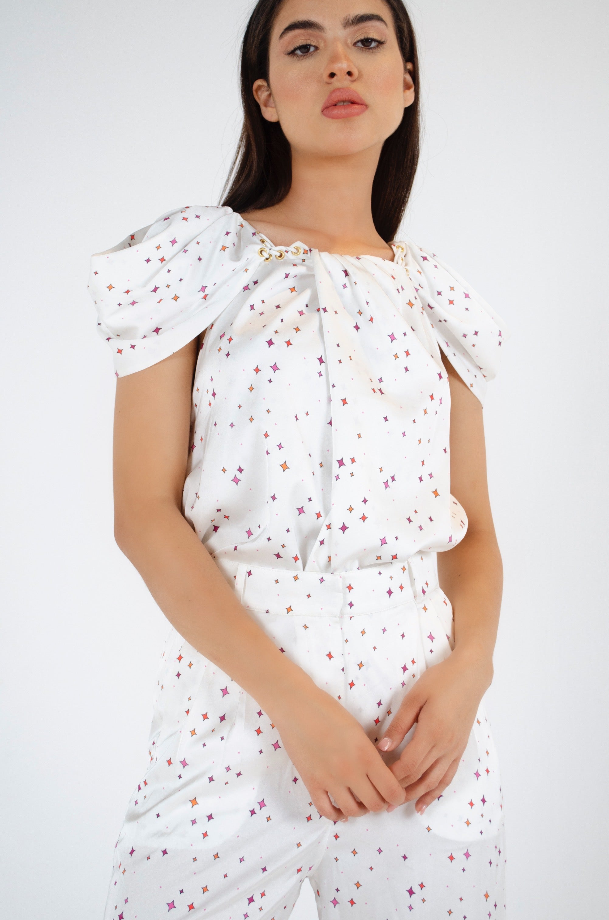 Puff Sleeve Gathered Top
