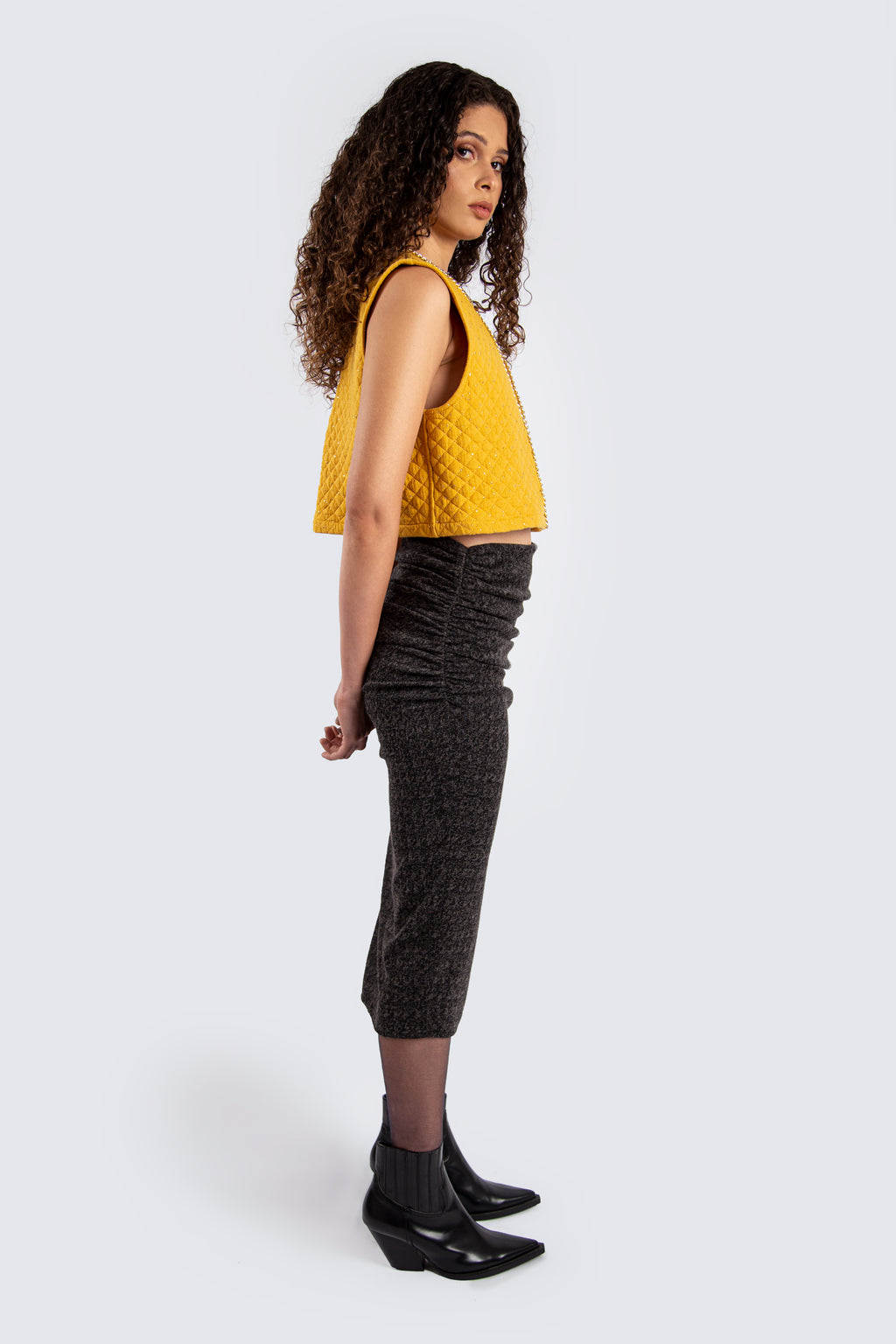 Dark Grey Skirt with Slit