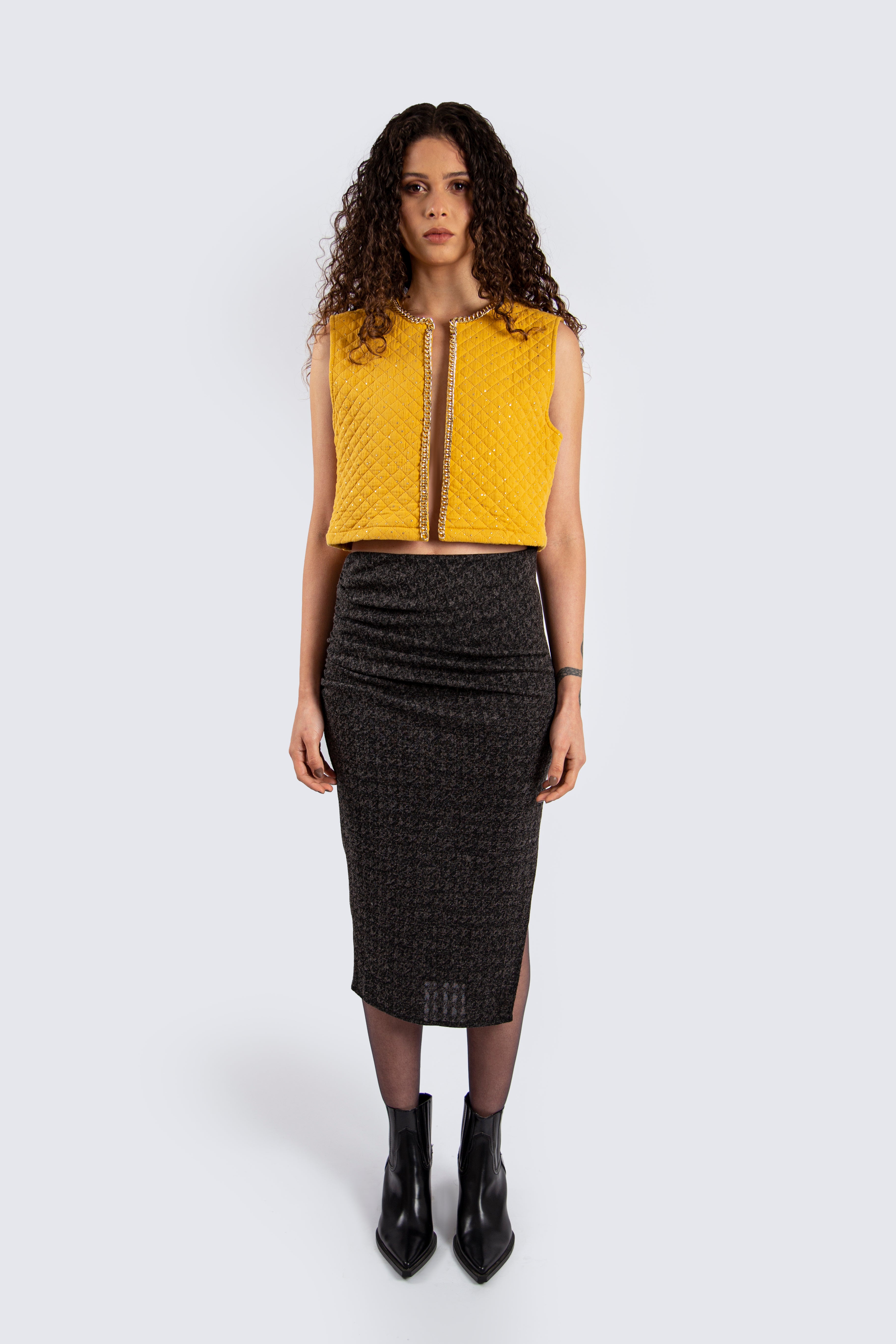 Dark Grey Skirt with Slit