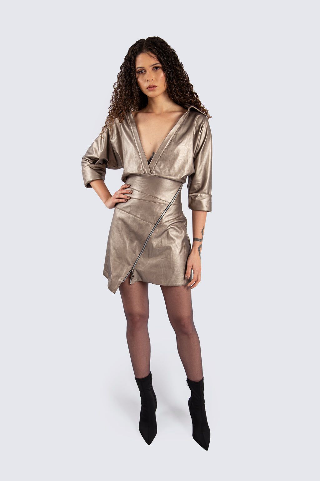 Leather Dress with Zipper