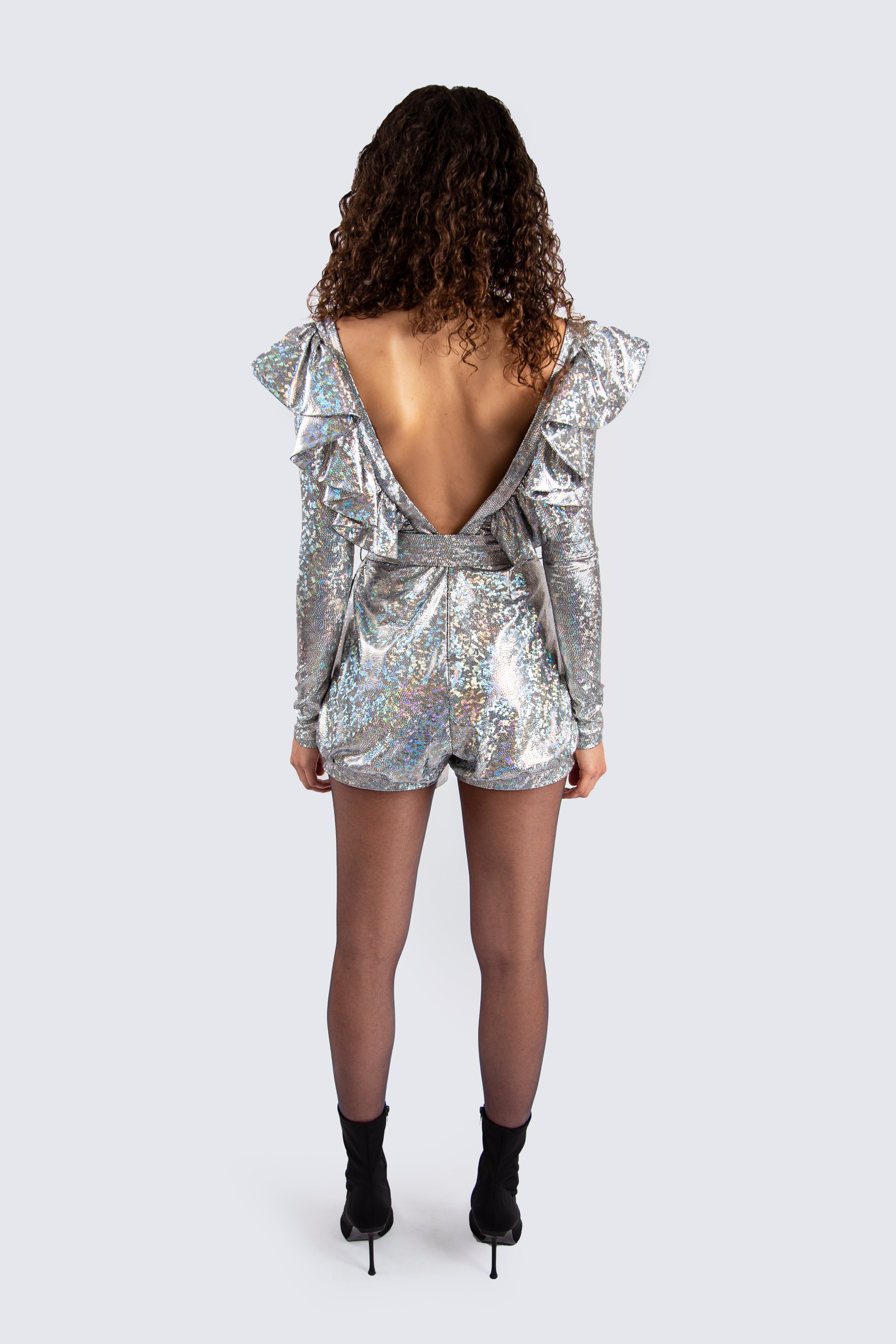 Sequins Ruffles Romper