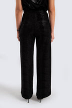 Textured Trousers with Side Zipper