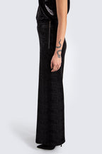 Textured Trousers with Side Zipper