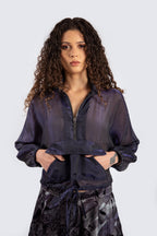 Sheer Transparent Top with Zipper