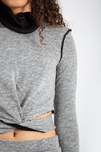 Grey Slit Pants and Backless Top Set