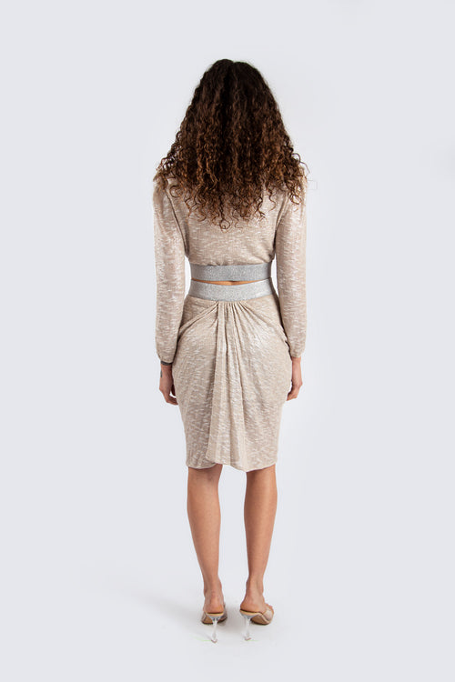 Beige set top and skirt