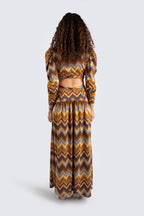 Aztec Print Maxi Dress with Side Cut Outs