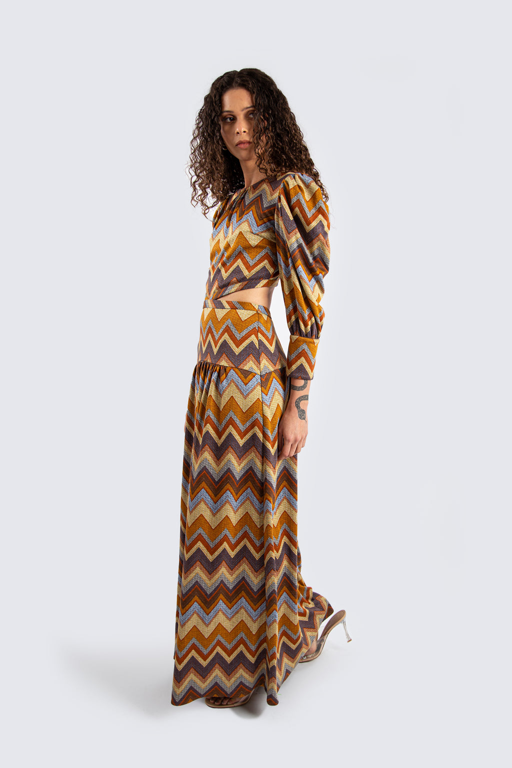Aztec Print Maxi Dress with Side Cut Outs – Christine Massarany