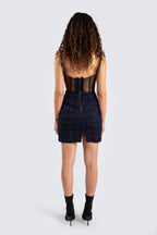 Mini Navy Blue Corset Dress