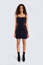 Mini Navy Blue Corset Dress