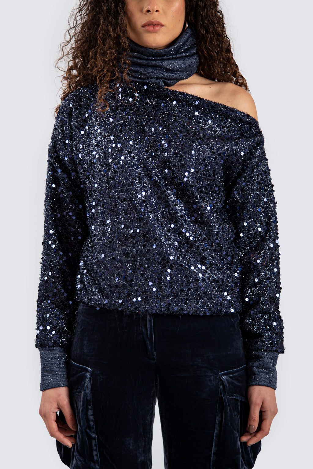 Sequin Navy Blue Pullover
