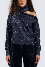 Sequin Navy Blue Pullover
