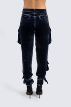 Navy Velvet Joggers