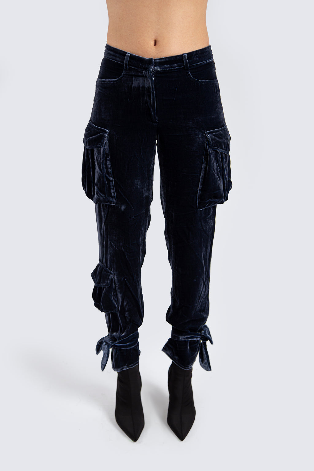 Navy Velvet Joggers
