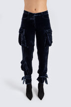 Navy Velvet Joggers