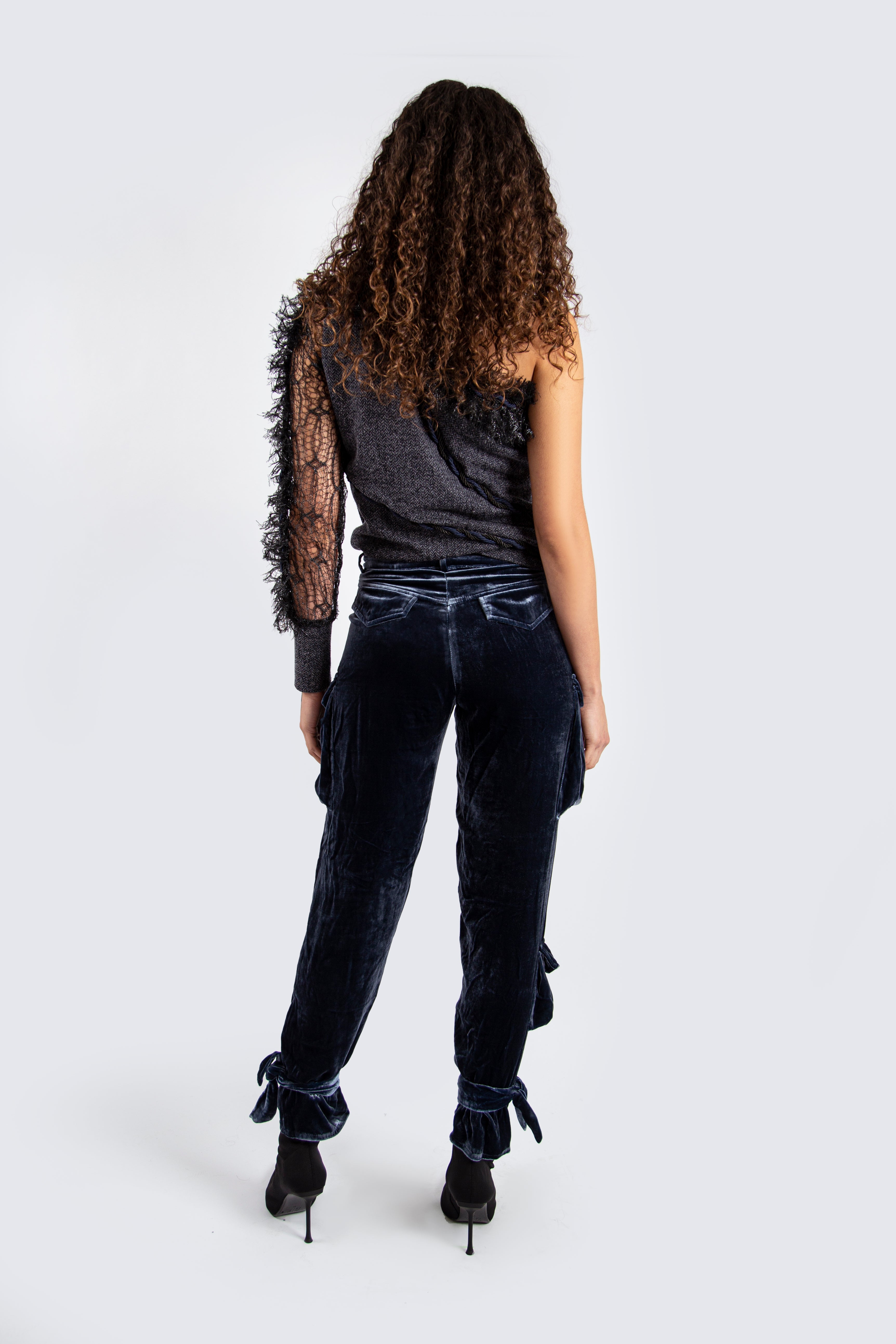 Navy Velvet Joggers