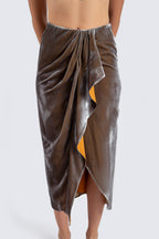 Velvet Grey Ruffle Skirt