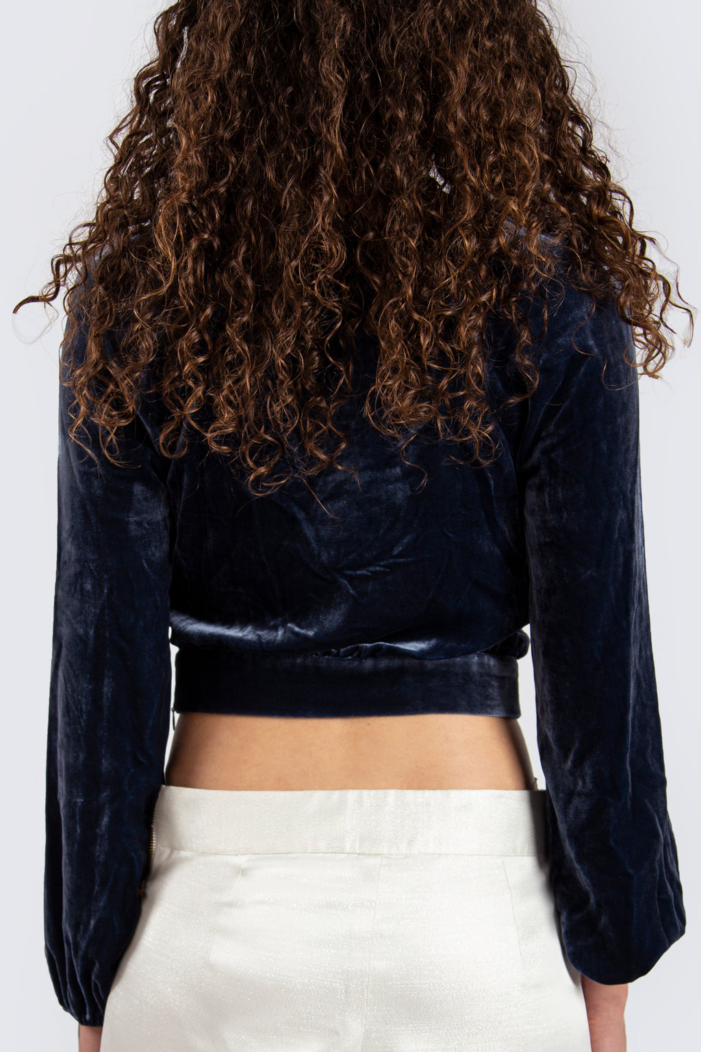 Velvet Navy Sleeved Top