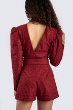 Suede Burgundy Top with Gold Studs