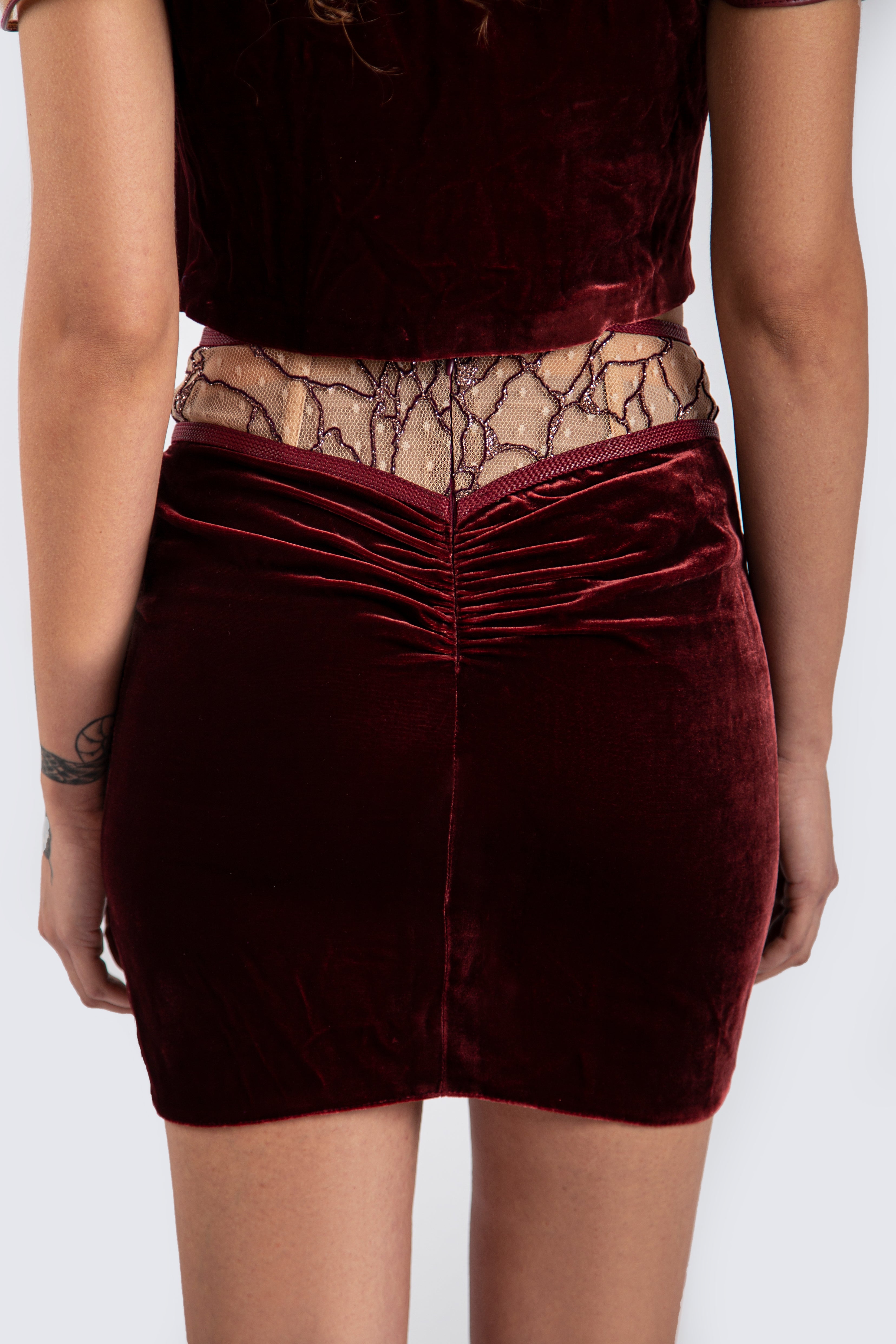 Burgundy Mini Skirt
