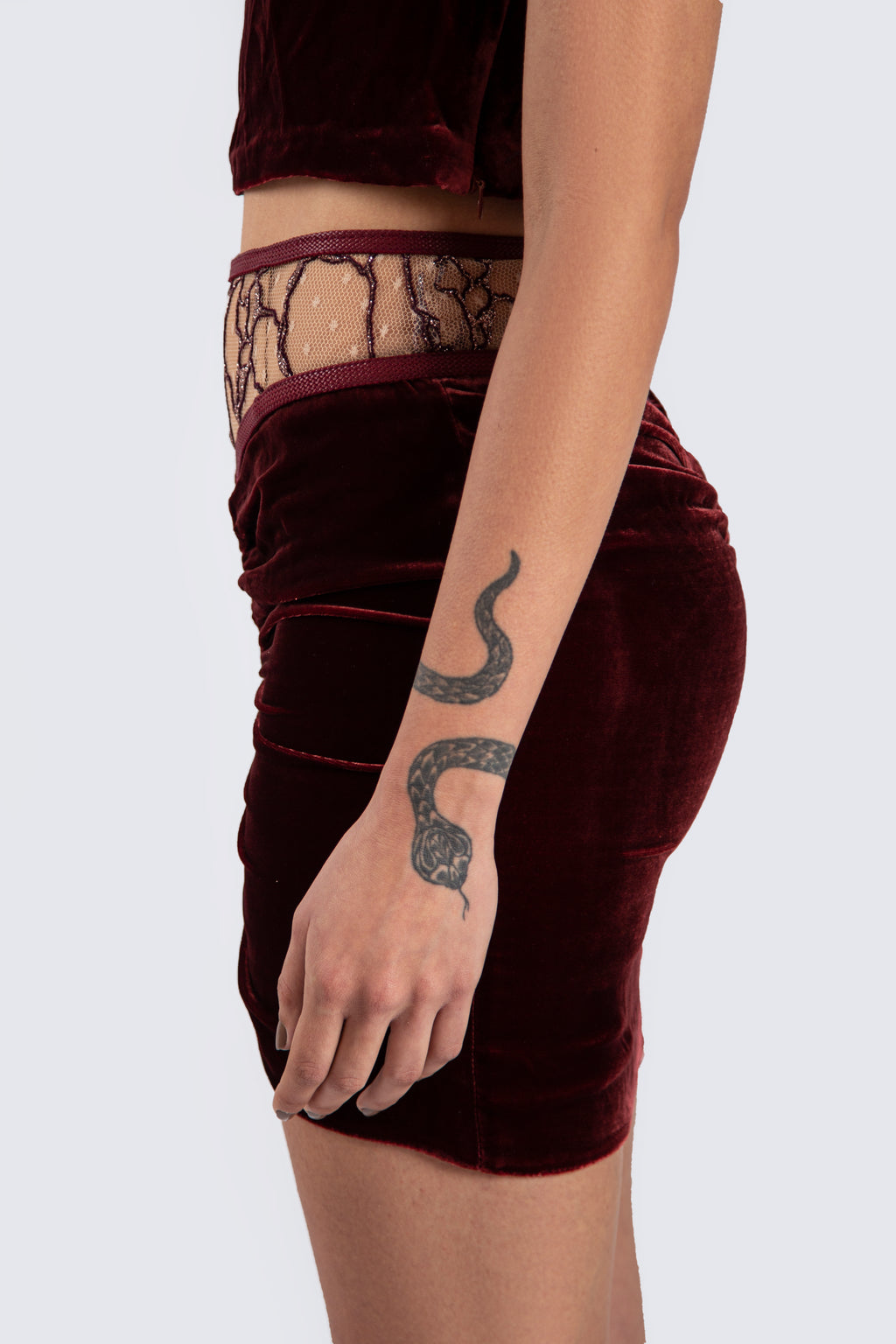 Burgundy Mini Skirt