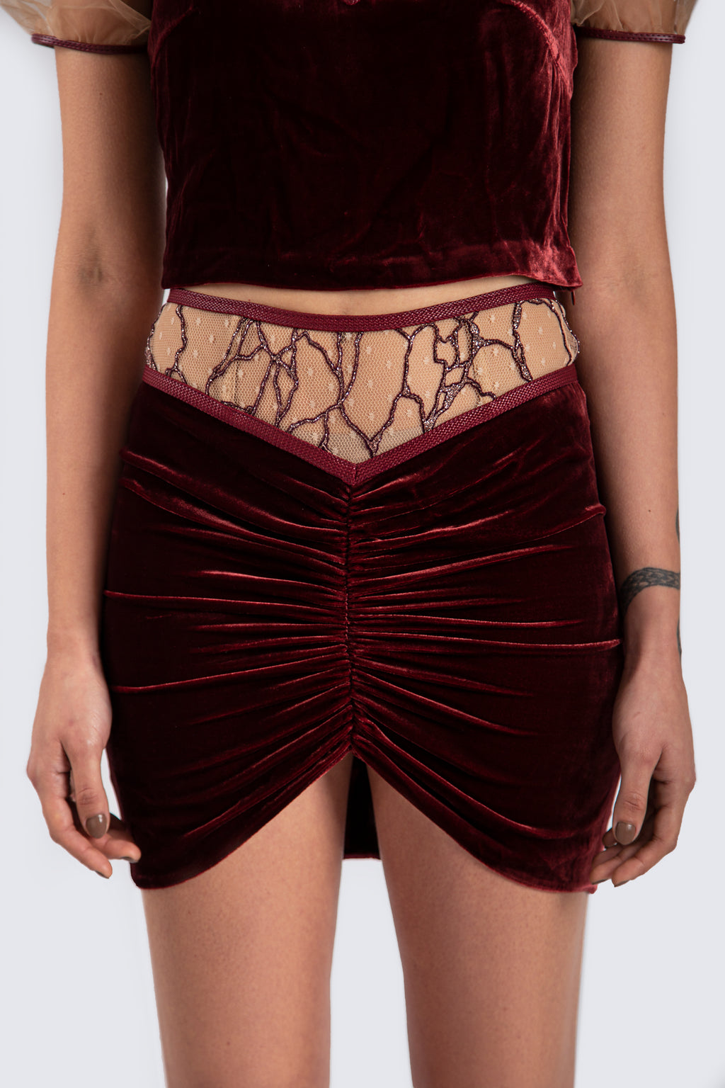Burgundy Mini Skirt