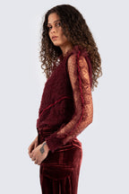 One Shoulder Burgundy Top