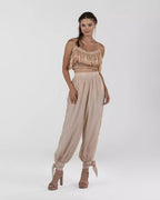 Chic Pink Bubble-Leg Pants