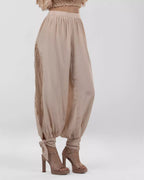 Chic Pink Bubble-Leg Pants