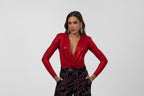 Red Shimmery bodysuit
