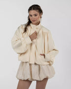 Refined Off-White Balloon Turtleneck Jacket